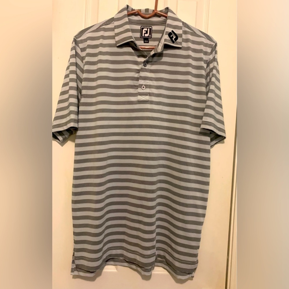 Footjoy Men’s striped Golf shirt, size M